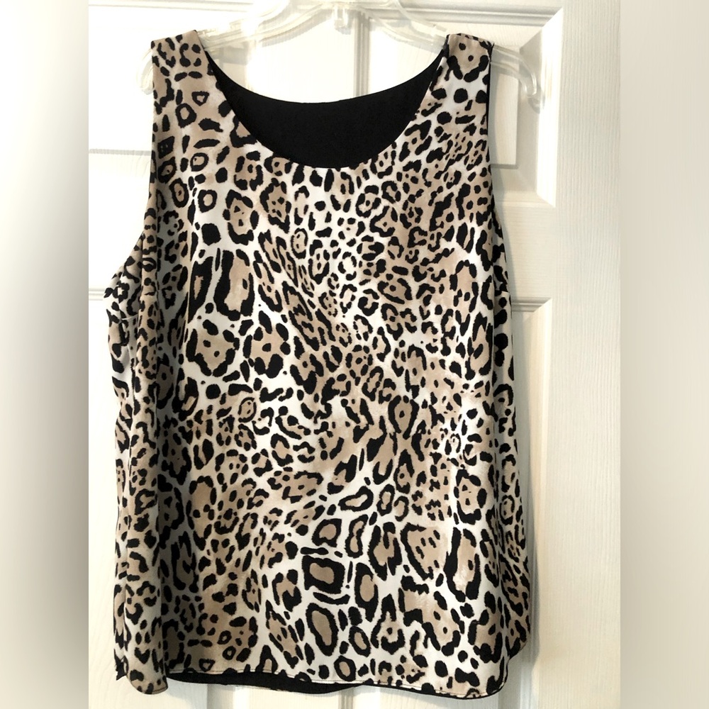 Chico's Leopard Print Tank Top - Black and Tan